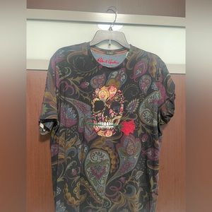 Robert Graham multicolor skull shirt